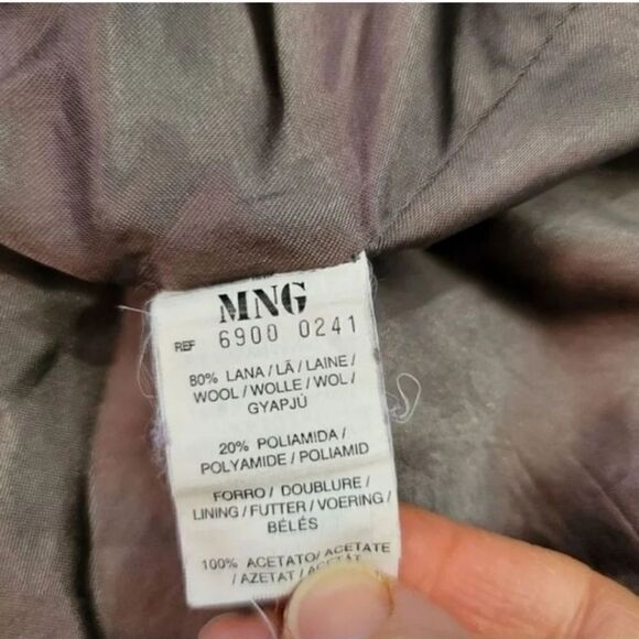 Mango MNG Wool Double Breasted Magnetic Closure Pea Coat in Gray Size M - Picture 11 of 12